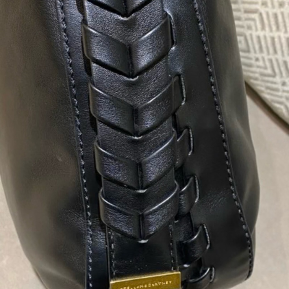 NWOT Stella McCartney Black Braided Shoulder Hobo Bag - Picture 8 of 9
